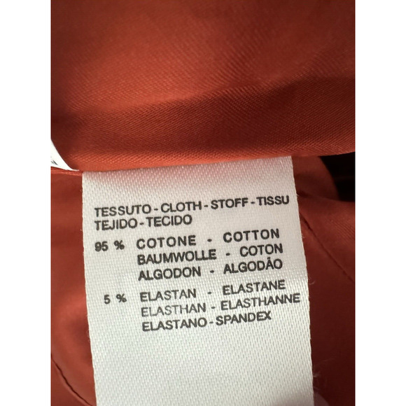 MaxMara Weekend Blazer 12 Red/Orange Cotton Stretch Velveteen Lined Jacket Italy - Picture 10 of 14